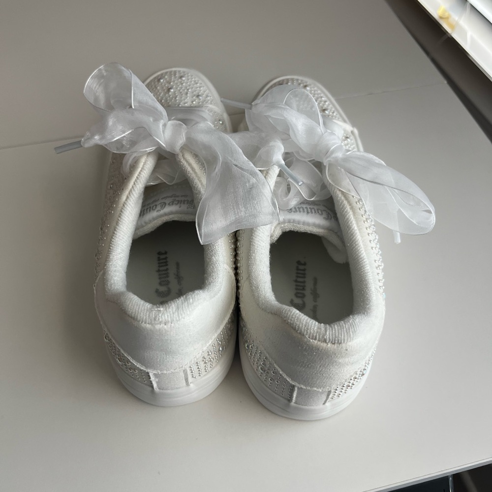 Juicy Couture White Embellished Sneakers with socks size 7 wedding - Picture 5 of 8